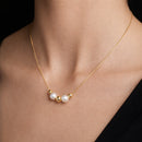 Colar Ouro 24K Pérolas e Esferas – Zellora®