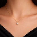 Colar Ouro 24K Gota em Zircônia – Zellora®