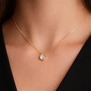 Colar Ouro 24K Gota em Zircônia – Zellora®