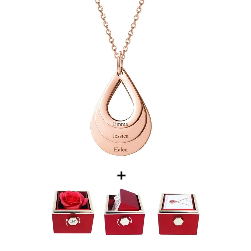 Colar Personalizado até 3 Nomes + Caixa Amor de Rosas – Eternare Zéllora®