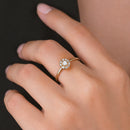 Anel Solitário Ouro 24K com 9 Zircônias – Zéllora®