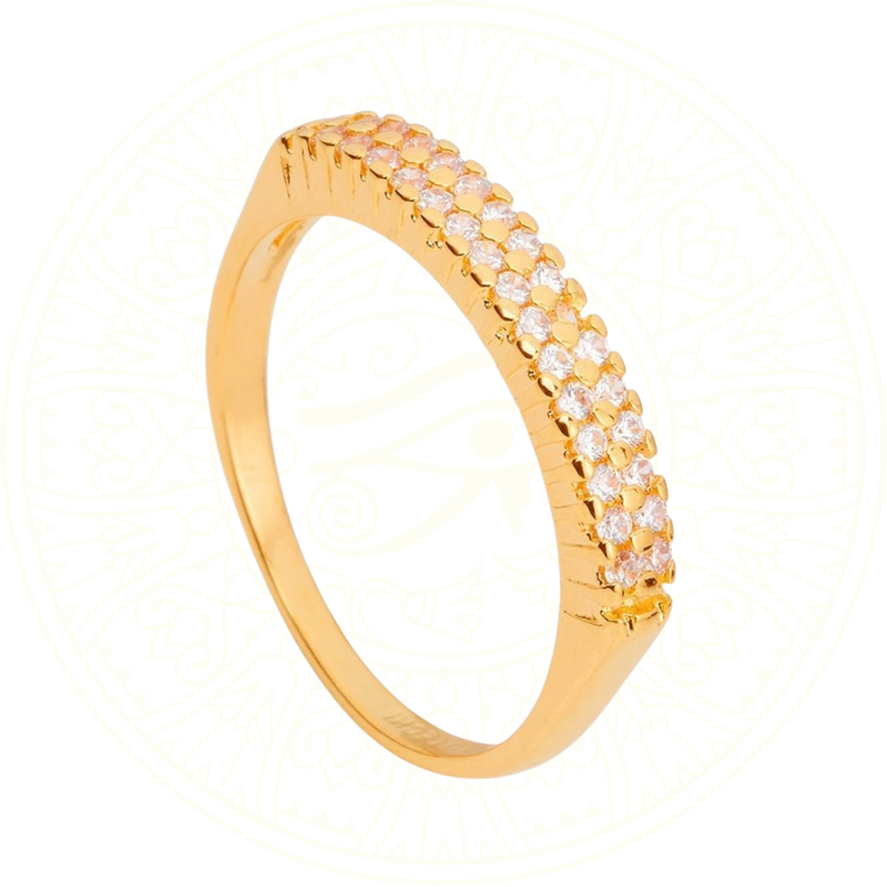 Anel Solitário Noivado/Namoro em Ouro 24K Zellora