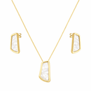 Conjunto Dourado Estilo Orgânico Madrepérola