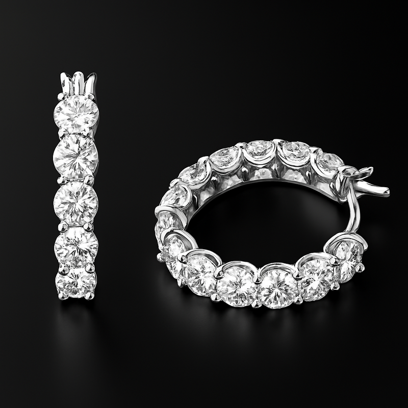 Brinco em Prata 925 Esterlina Banhada a Ouro com Moissanites – Aurora Zéllora®