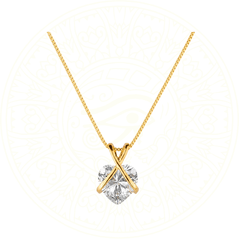Colar Feminino em Ouro 24K com Pingente de Coração Zircônia Elegante