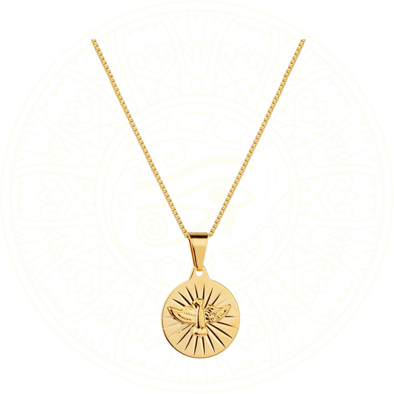 Colar Pingente Espírito Santo em Ouro 24K