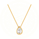 Colar de Gotas Feminino Elegante em Ouro 24K com Zircônia Central