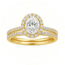 Anel de noivado em prata esterlina 925 com pedra oval de zircônia cúbica e banda dupla, estilo romântico Zéllora®