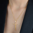 Colar Dourado Religioso de Cruz Jesus - Galeria