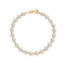 Pulseira Dourada de Pérolas e Bolinhas