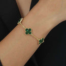 Pulseira Dourada Trevos Zircônia Verde - Galeria
