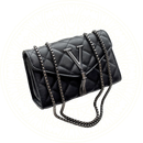 Bolsa Athea Zéllora® em Couro Sintético com Estampa Xadrez e Detalhe em Borla - Bolsa feminina de luxo, prática e moderna