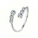 Anel de noivado ajustável em Prata Esterlina 925 com moissanite D Color VVS1, design moderno e elegante, joia sofisticada Zéllora®.