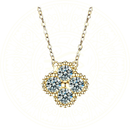 Colar de prata esterlina 925 com pingente floral e moissanite D Color VVS1, brilho sofisticado e design delicado Zéllora®.