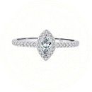 Anel de noivado em Prata Esterlina 925 com zircônia de corte marquise, design clássico e sofisticado, joia elegante da Zéllora®.