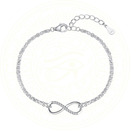 Pulseira feminina de prata esterlina 925 ajustável com design de infinito e zircônias brilhantes, joia sofisticada e delicada Zéllora®