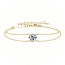 Pulseira de moissanite 1.0ct em prata esterlina 925 com dupla corrente, brilho intenso e design sofisticado Zéllora®