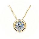 Colar com pingente de moissanite redondo de 6.5mm em prata esterlina 925, design bolha, brilho de luxo Zéllora® – ideal para mulheres.