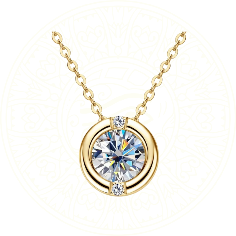 Colar com pingente de moissanite redondo de 6.5mm em prata esterlina 925, design bolha, brilho de luxo Zéllora® – ideal para mulheres.