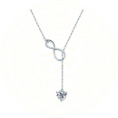 Colar em prata esterlina 925 com pingente de infinito e moissanite 6.5mm (1.0ct), brilho intenso e certificação GIC, joia sofisticada Zéllora®.
