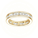 Moissanite eternity wedding band in sterling silver, classic round channel set ring with GRA certification – luxury unisex jewelry by Zéllora®

