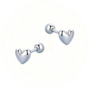 Brinco coração delicado em prata esterlina 925 banhado a platina, design elegante e romântico, presente de noivado ou aniversário, joias femininas de luxo, brinco com carimbo S925.