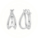 Brinco feminino Zéllora® Khaliya em prata esterlina 925 com banho de ouro branco, argola fina e moderna, joia minimalista para uso diário, hipoalergênica.

