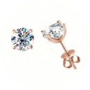 Brinco Auralis Zéllora® em prata esterlina 925 com moissanite redonda, luxo refinado disponível em prata, ouro e ouro rosé

