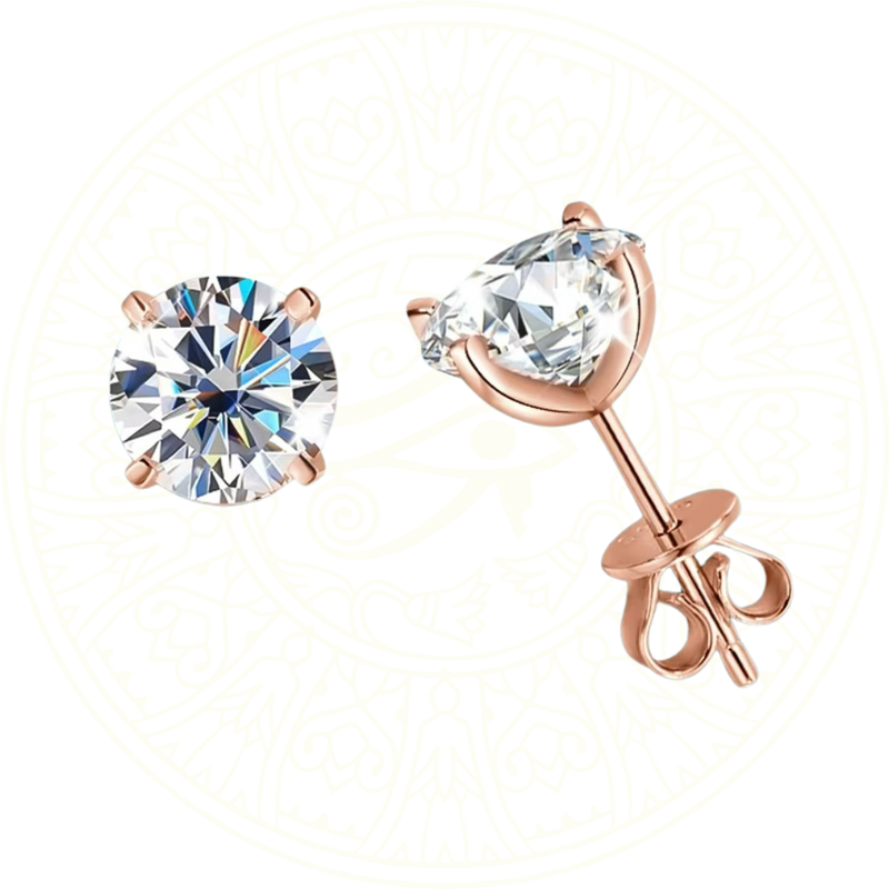 Brinco Auralis Zéllora® em prata esterlina 925 com moissanite redonda, luxo refinado disponível em prata, ouro e ouro rosé

