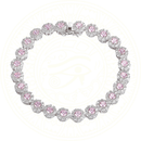 Pulseira tipo tennis feminina em prata esterlina 925 cravejada com zircônias cúbicas AAA, brilho intenso, estilo clássico, joia de luxo da marca Zéllora.

