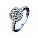 Anel de luxo Zéllora em prata esterlina 925 com moissanite brilhante D Color VVS1, corte redondo, disponível em 1ct, perfeito para noivados e casamentos.