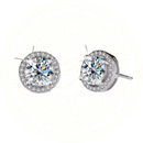 Brincos Neferti de luxo com moissanite grau D em prata esterlina 925, design clássico e acabamento premium da marca Zéllora®.