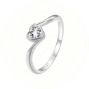 Anel de Noivado Amoris Zéllora® em prata esterlina 925 com moissanite em corte coração, joia de luxo elegante para mulheres apaixonadas
