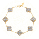 Pulseira de luxo em prata esterlina 925 banhada a ouro com moissanites D color VVS1 estilo estrela - Zéllora®