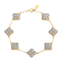 Pulseira em Prata 925 Esterlina Banhada a Ouro com Moissanites – Astrée Zéllora®