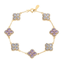 Pulseira em Prata 925 Esterlina Banhada a Ouro com Moissanites – Astrée Zéllora®