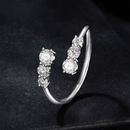 Anel Ajustável em Prata 925 Esterlina com Moissanites – Afrodite Zéllora®