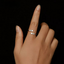 Anel Ajustável em Prata 925 Esterlina com Moissanites – Afrodite Zéllora®