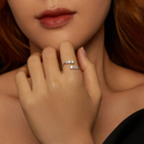 Anel Ajustável em Prata 925 Esterlina com Moissanites – Afrodite Zéllora®