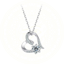 Colar minimalista em Prata Esterlina 925 com pingente de coração e moissanite D Color VVS1 de 0.5ct, joia sofisticada e romântica da Zéllora®.