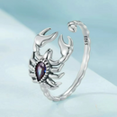 Anel Ajustável em Prata 925 Esterlina com Zircônia – Scorpio Zéllora®