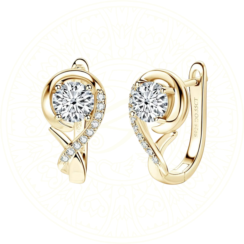 Brinco de argola com moissanite em prata esterlina 925 com design infinito e acabamento elegante – joia de luxo feminina Zéllora