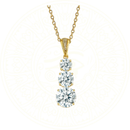 Elegant three-stone moissanite necklace in sterling silver 925, featuring 1.85ct D color VVS1 round-cut stones with a minimalist chain – Éclat Trinité by Zéllora®.