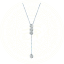 Elegant sterling silver necklace with full round moissanite stones (3mm or 5mm), D color VVS1 clarity, in 18K white gold plating. Timeless and luxurious design by Zéllora®.