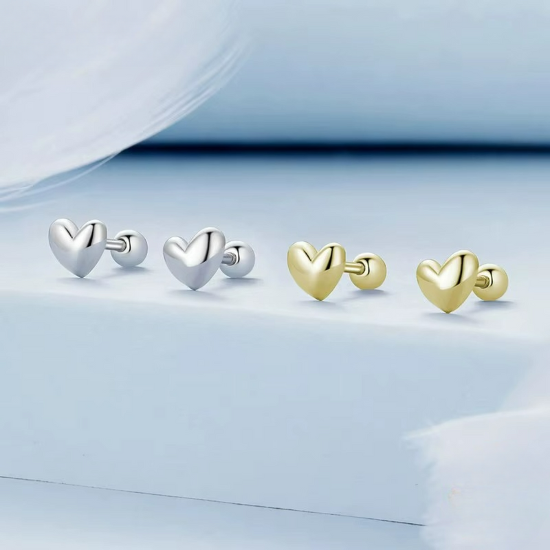 Brinco Platinum Heart em Prata Esterlina 925 Zéllora® Banho de Ouro Opcional