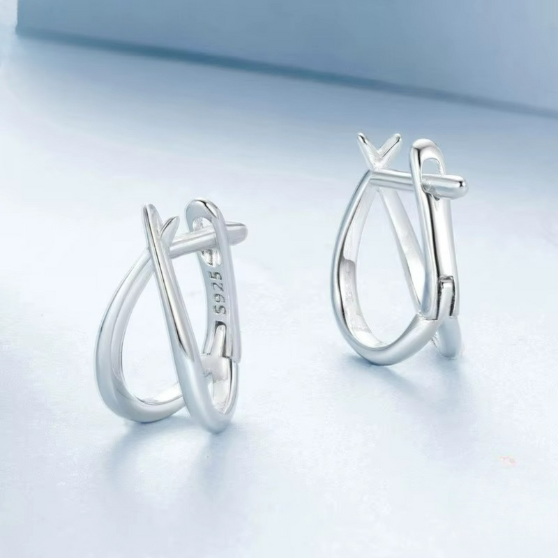 Brinco Khaliya em Prata Esterlina 925 com Banho de Ouro Branco Zéllora®