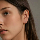 Brinco em Prata 925 Esterlina Banhada a Ouro Branco – Khaliya Zéllora®