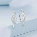 Brinco Cobra em Prata 925 Esterlina Banhada a Ouro com Zircônia – White Mamba Zéllora®