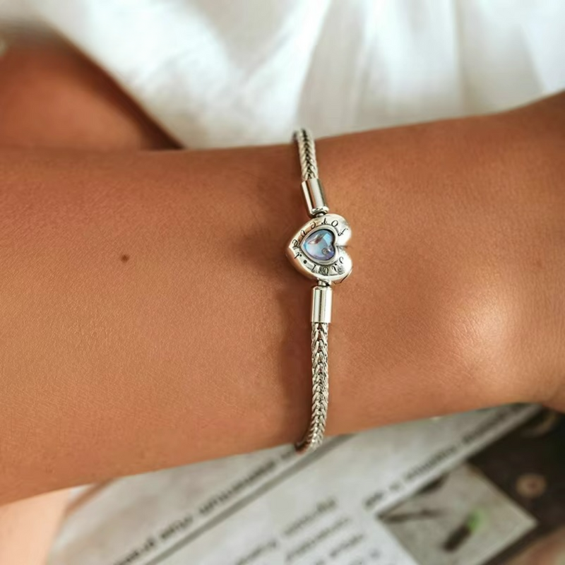 Pulseira em Prata 925 Esterlina com Moonstone – Coeur de Lune Zéllora®
