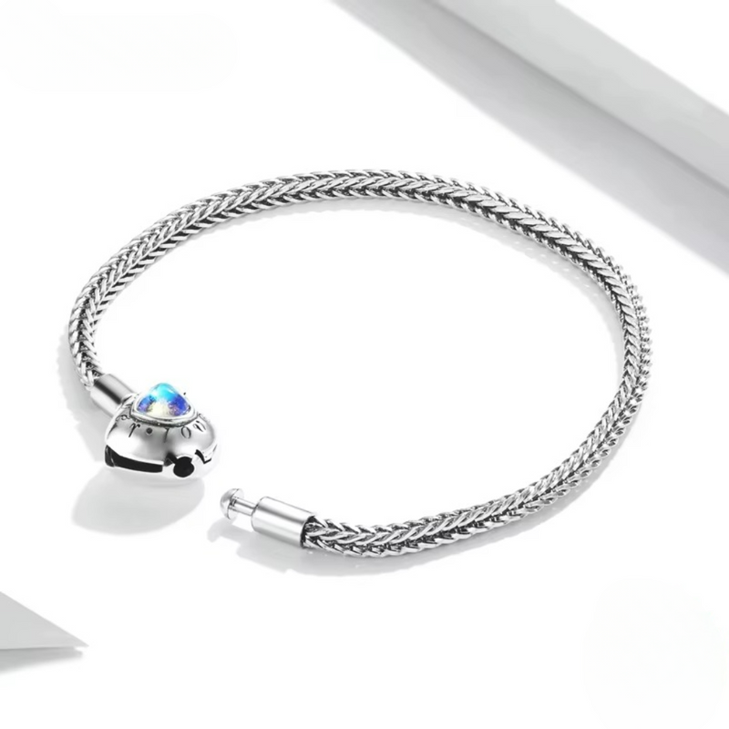 Pulseira em Prata 925 Esterlina com Moonstone – Coeur de Lune Zéllora®